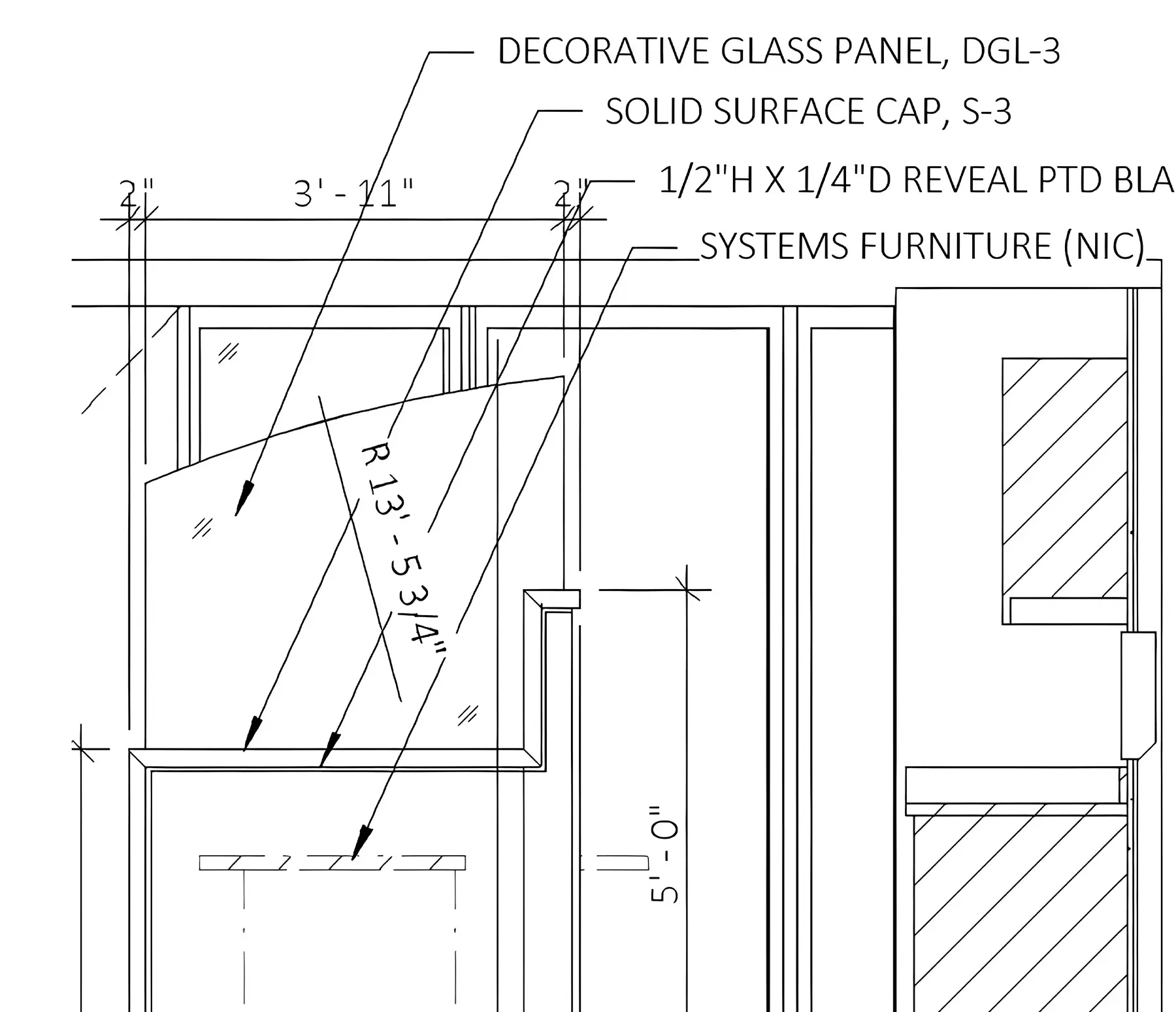 Detail of drawing for divider panels