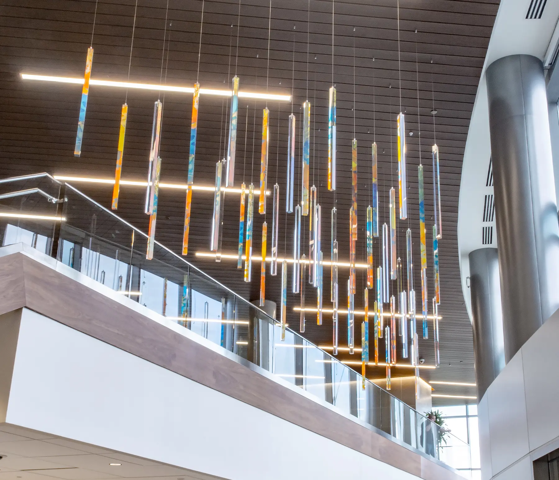 Suspended Art sculpture featuring the artwork "Colorado"