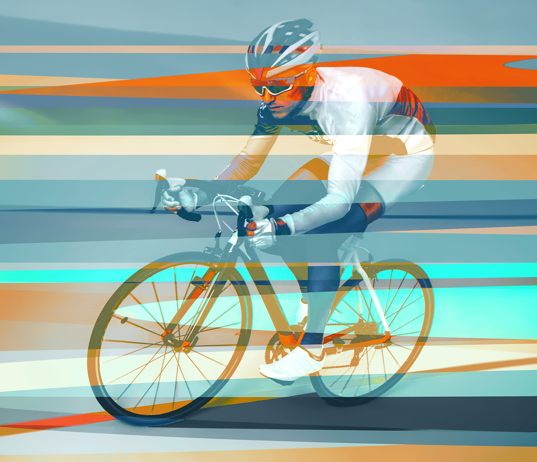 Artwork: Cyclist Athlete Blue
