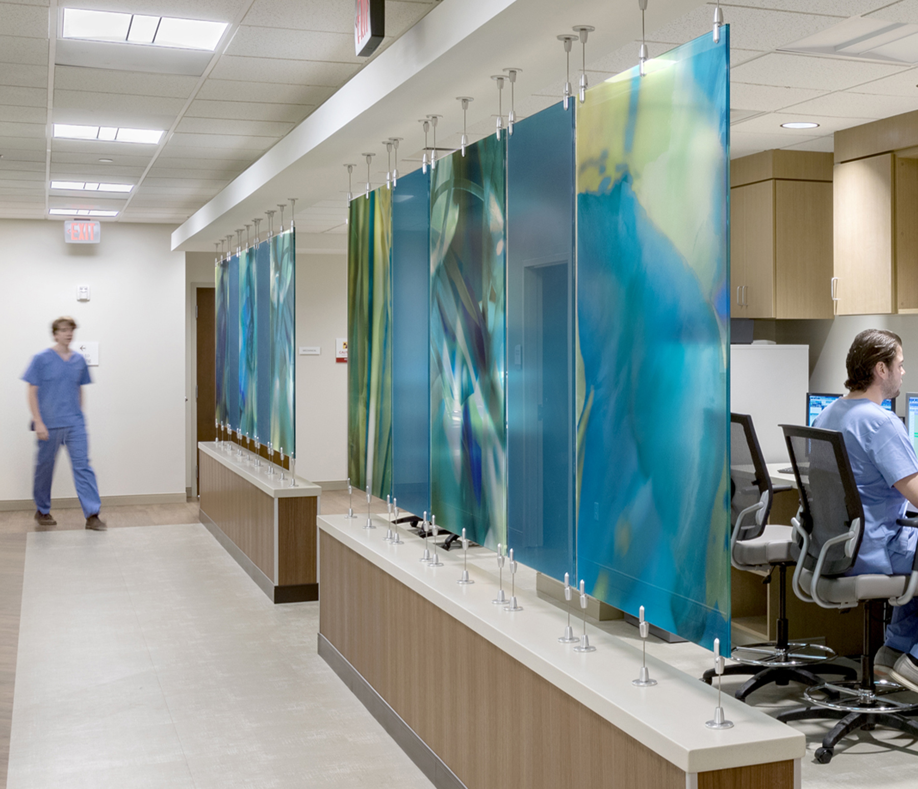 Divider Panels featuring the artwork "Glass Glow Blue"