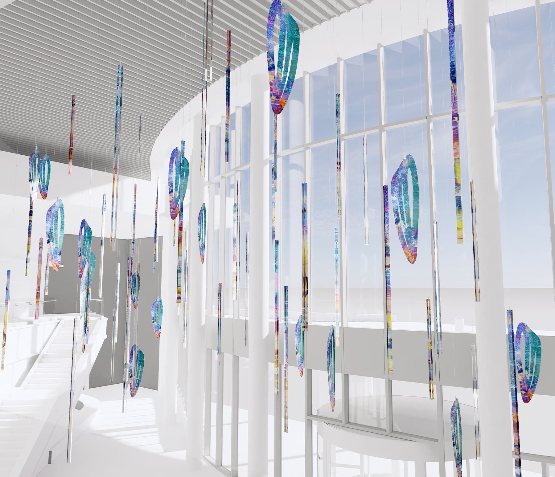 Suspended Art Sculpture SketchUp render