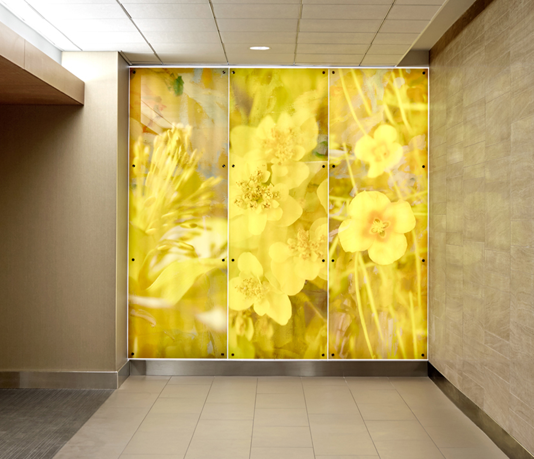 Backlit Art panels featuring the artwork "Poppy"